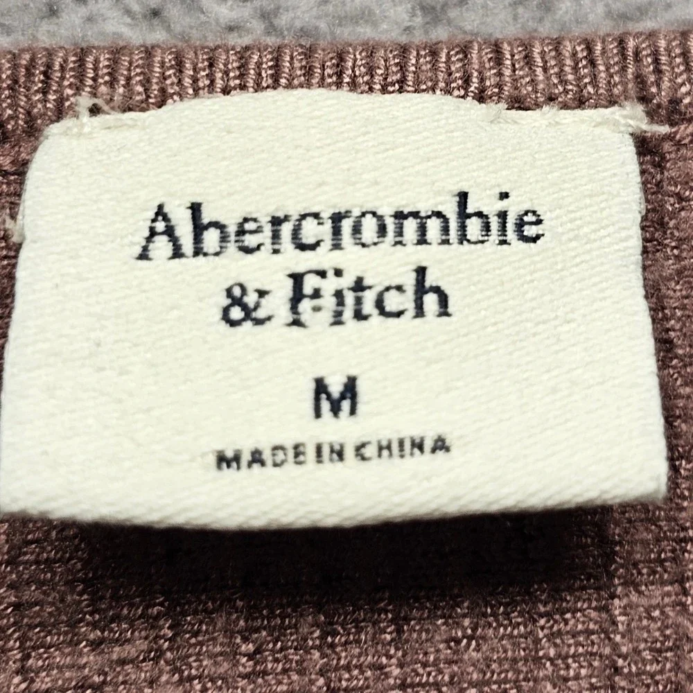 Abercrombie & Fitch Crop Sweater Womens M Brown Ribbed Long Sleeve Square Neck